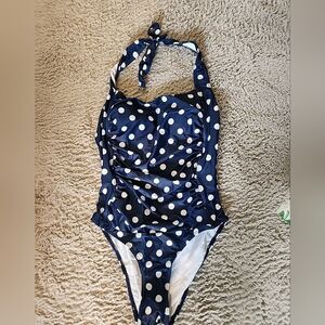 Sea Fancy Small Blue Polka Dot One Piece Swimsuit Bathing suit New Halter